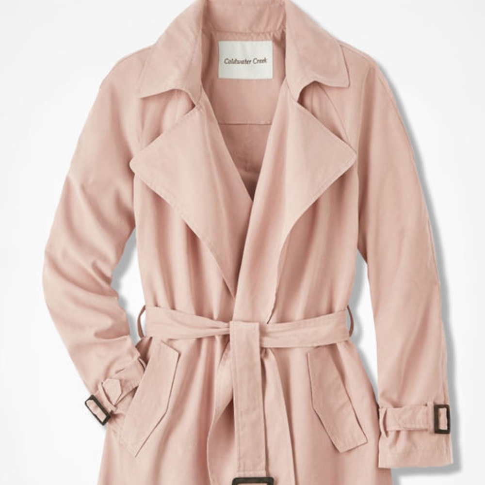 Pale Pink Trench Coat Size Petite 16